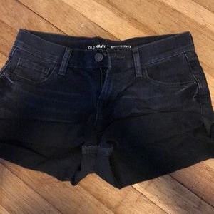 Black jean shorts